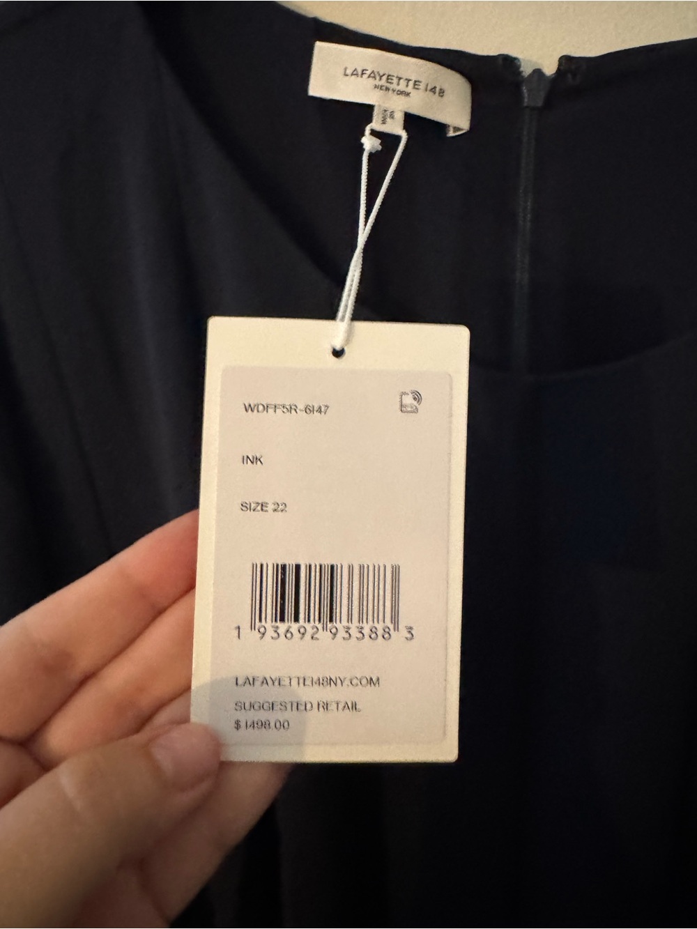 Lafayette 168 Black Pleated Short Sleeve Dress - Picture 4 of 5
